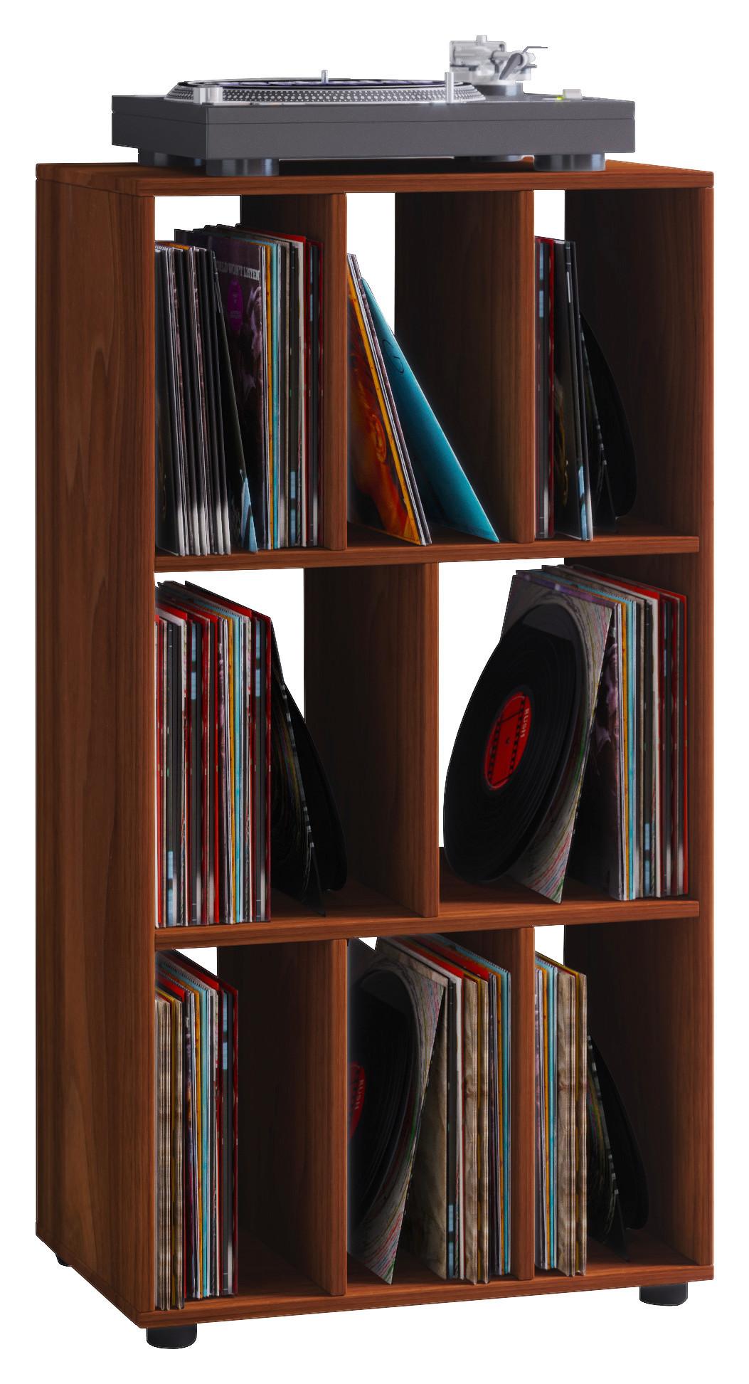 Schallplattenregal Schaltino Nussbaumfarbenb:60cm - Nussbaumfarben, MODERN, Holzwerkstoff (60/115/36cm) - MID.YOU