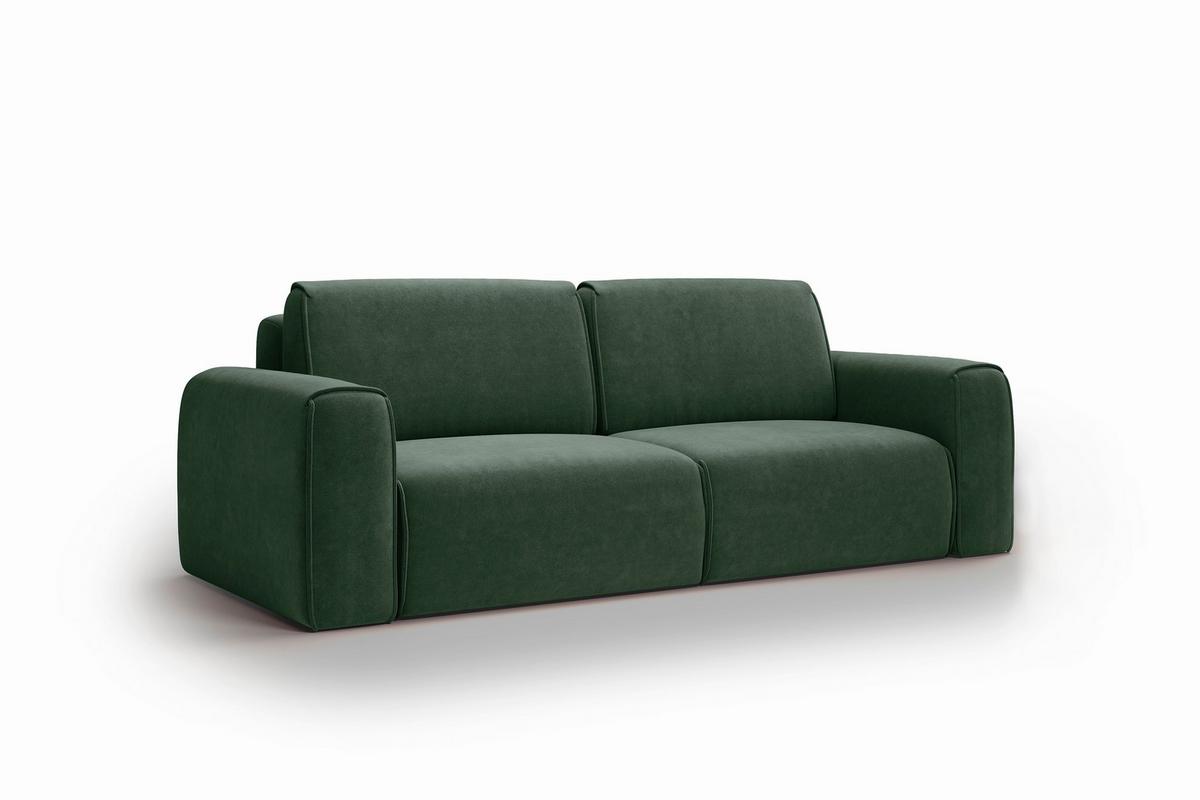 Schlafsofa Tuzzi Dunkelgrün B: 252cm - Dunkelgrün/Schwarz, Basics, Textil (252/94/105cm) - Livetastic