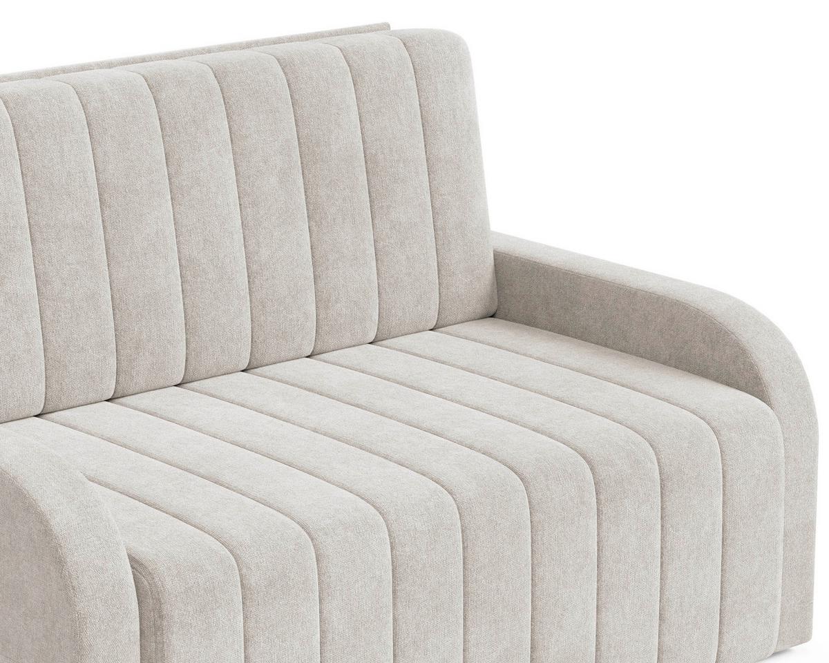 Schlafsofa Alaska Taupe, B: 141 cm - Taupe/Schwarz, Design, Textil (141/90/104cm) - MID.YOU