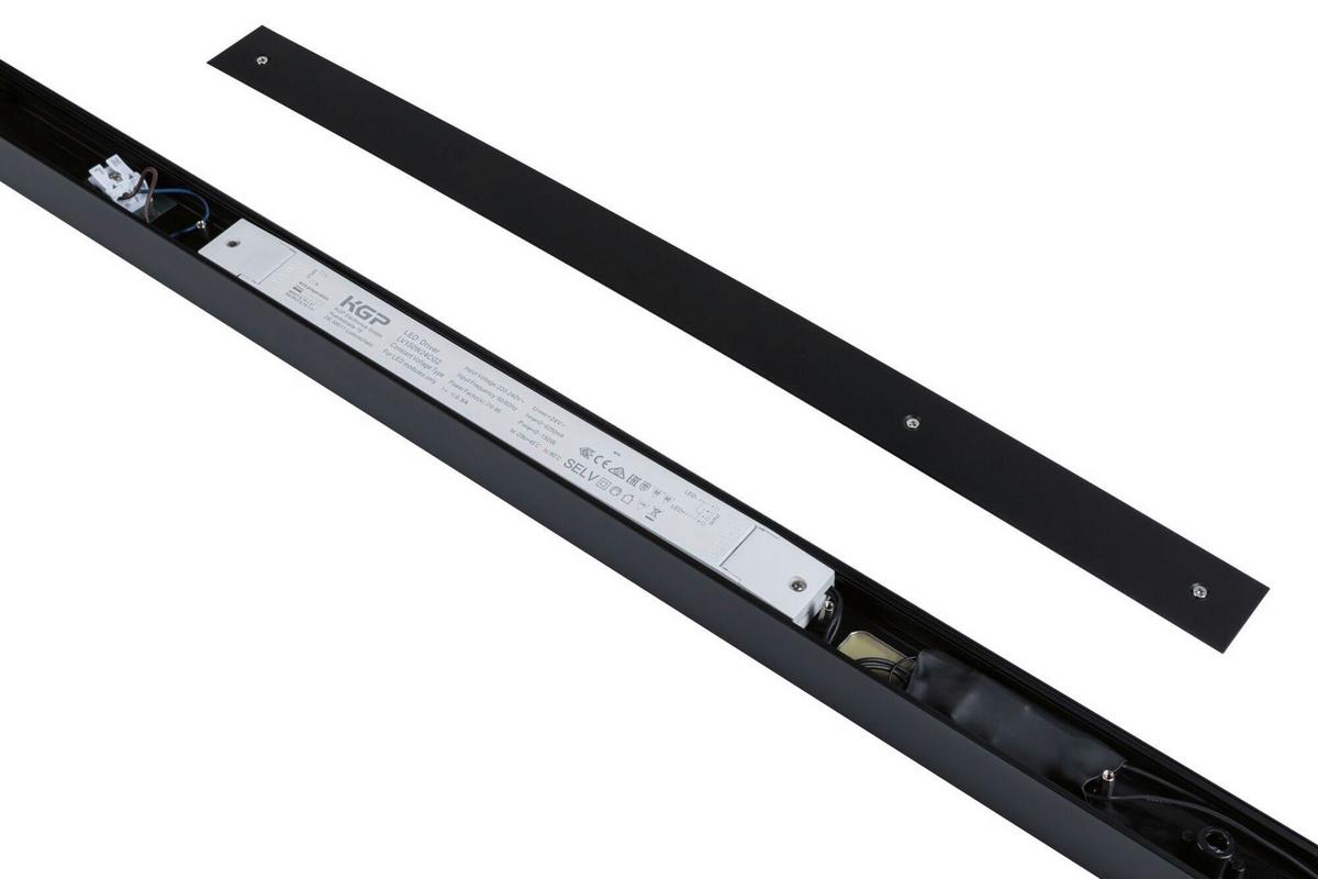 Schienensystem-einspeiser Linion Schwarz B: 4 Cm - Schwarz, Basics, Kunststoff/Metall (100/4/4cm) - Paulmann