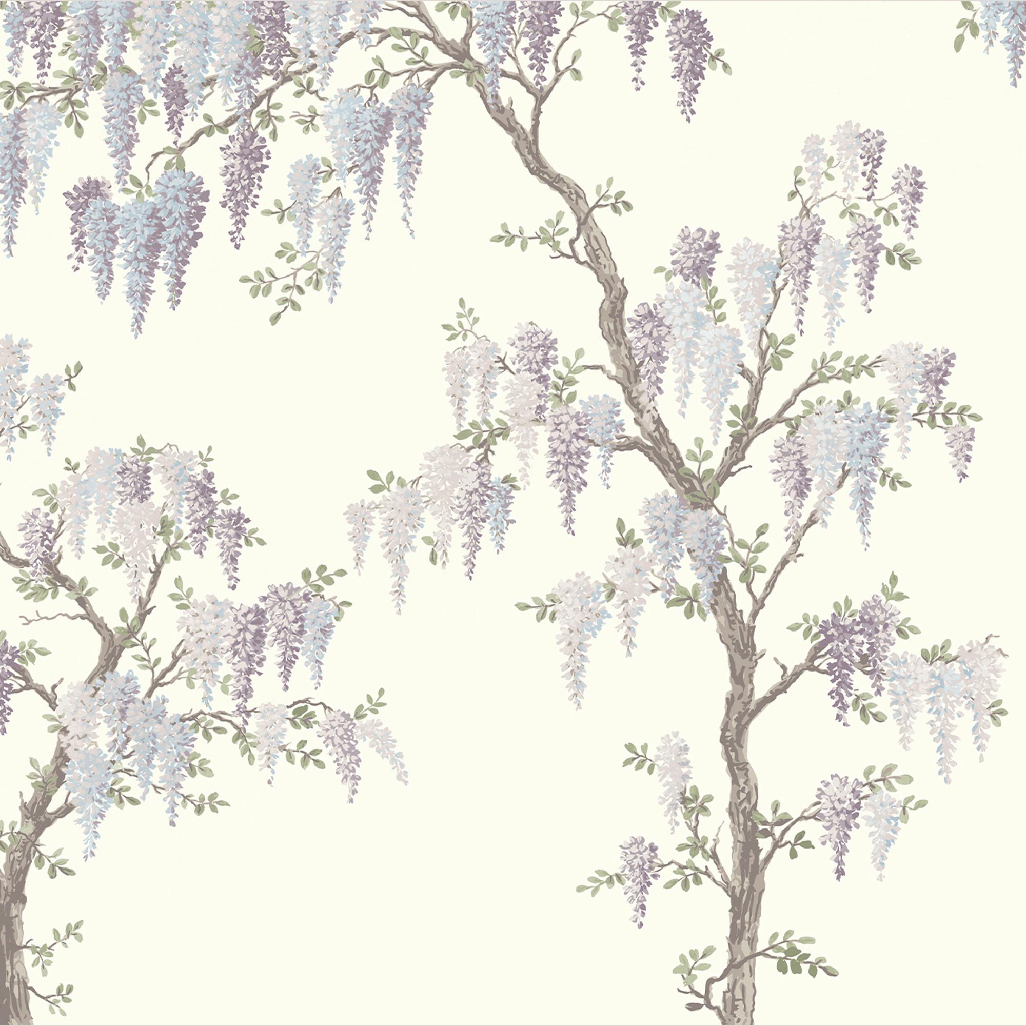 FOTOTAPETE WISTERIA GARDEN - Silberfarben/Multicolor, Trend, Papier/Kunststoff (280/300cm)