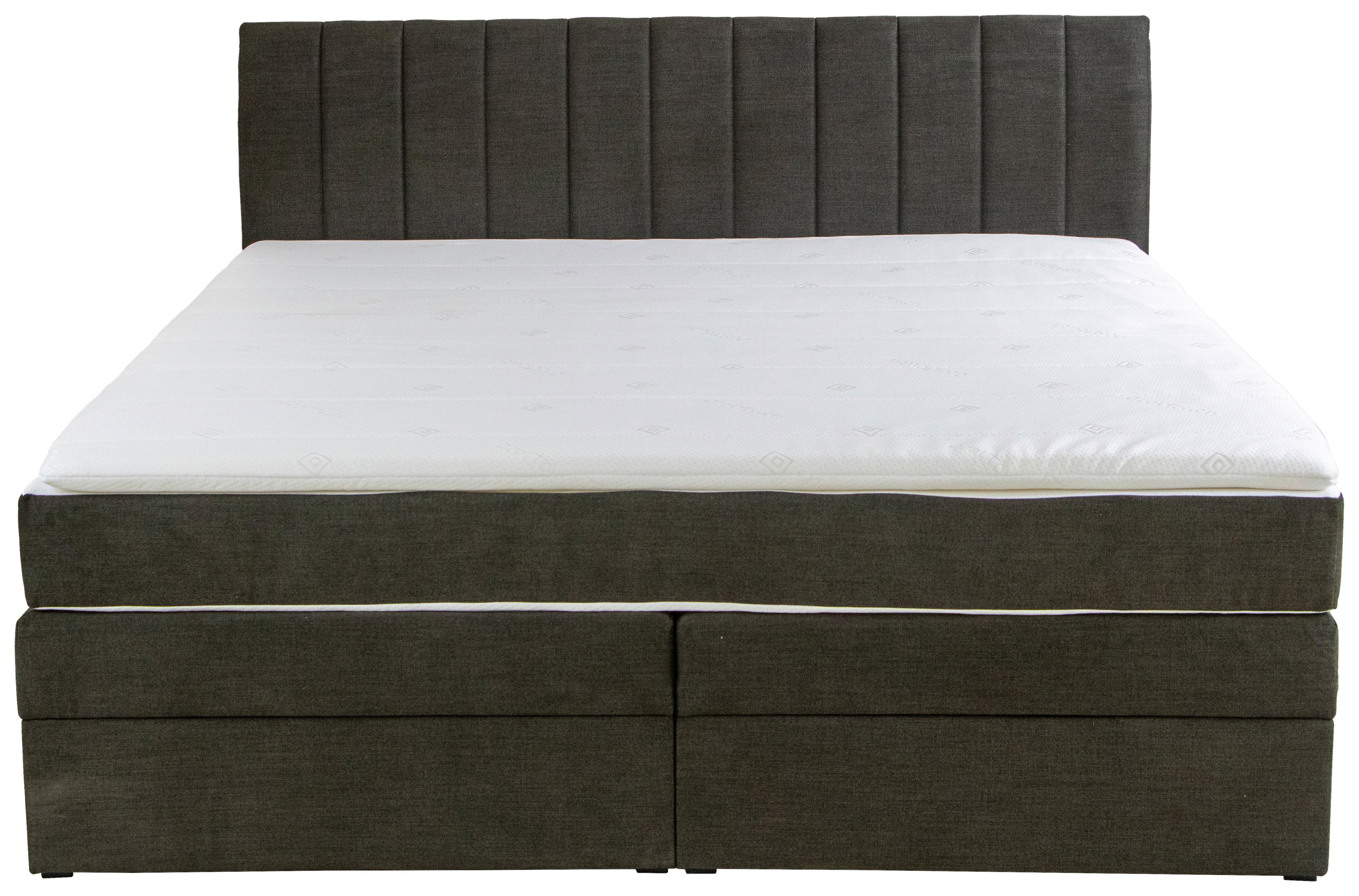 Boxspringbett Shark Anthrazit Lxf: ca. 180x200 cm - Anthrazit/Schwarz, Holzwerkstoff/Textil (180/200cm) - MID.YOU