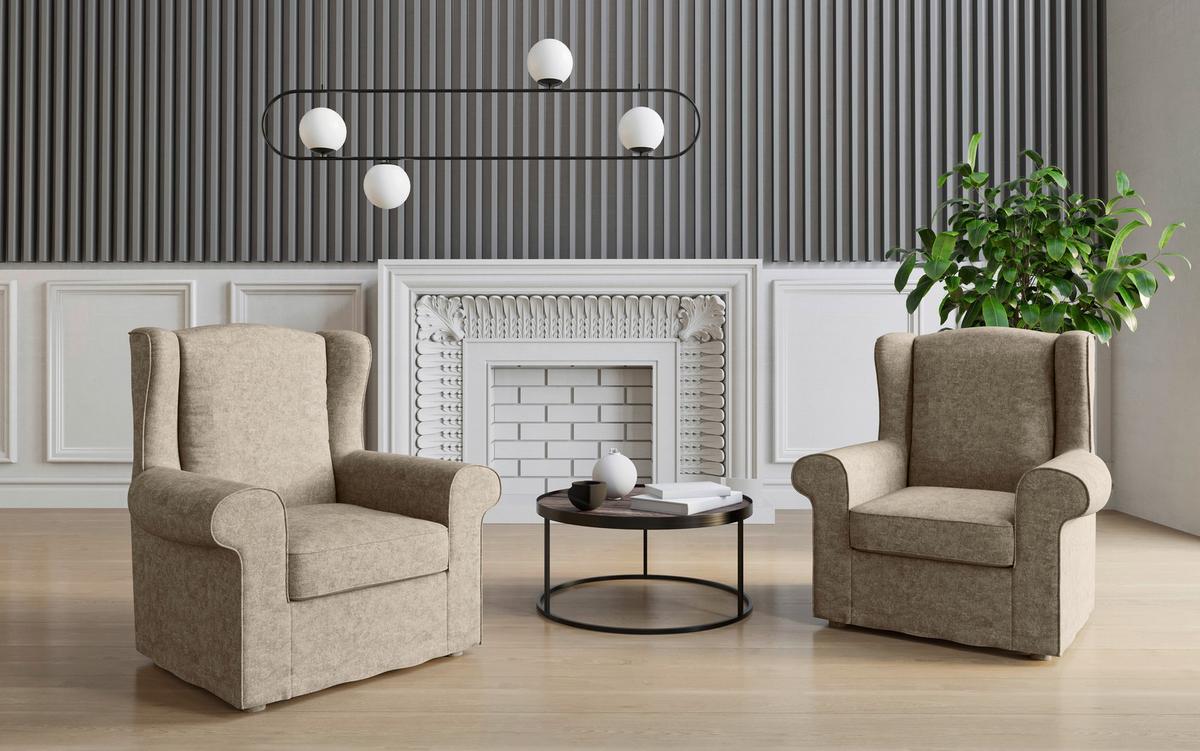 Sessel Madonna Beige B: 88 Cm - Beige, Design, Textil (88/105/90cm) - Livetastic