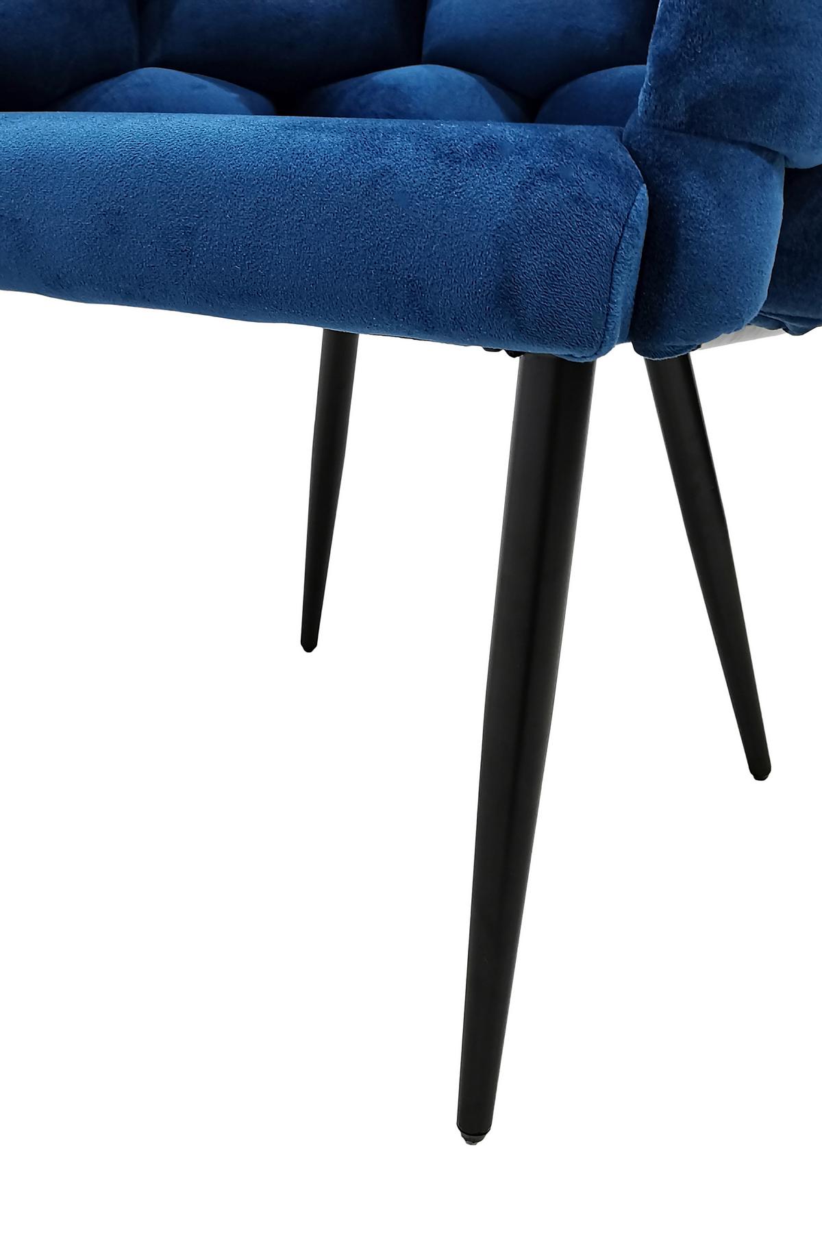 Sada stoličiek 2ks/sada - čierna/modrá, Modern, kov/textil (65/79/61cm) - MID.YOU