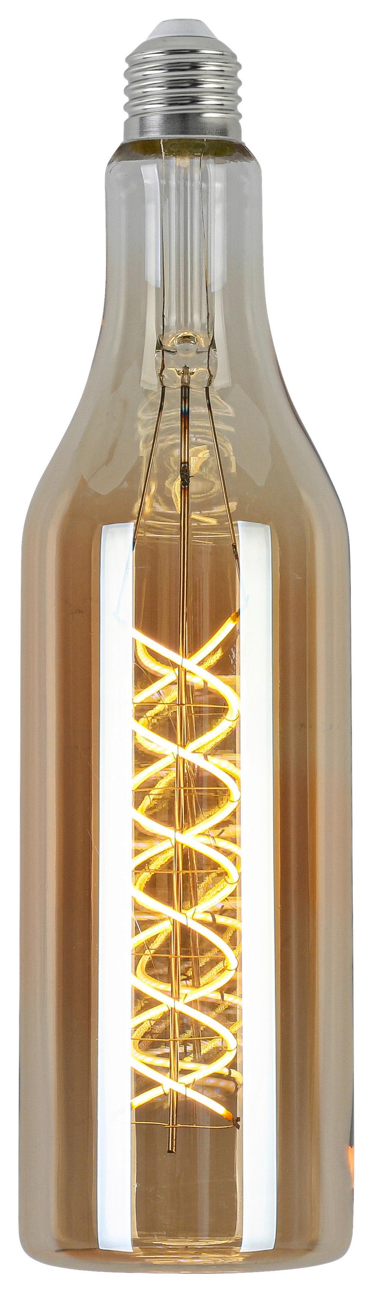 LED ŽÁROVKA FLASCHE - jantarové barvy, Romantický / Rustikální, kov/sklo (7,5/27,5cm) - Mömax