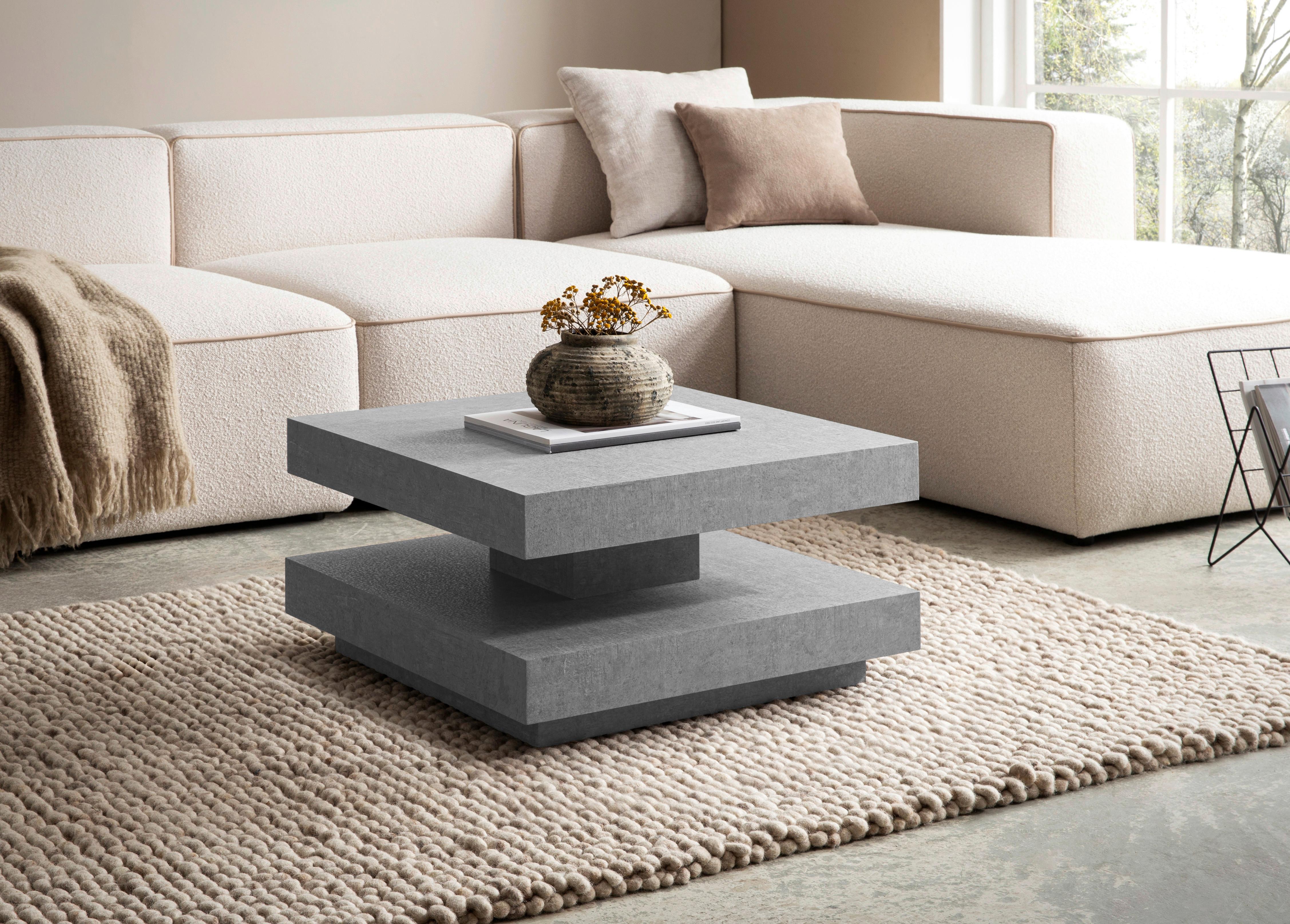 Couchtisch Grau L: 60 cm - Grau, Design, Holzwerkstoff (60/60/34cm) - Livetastic