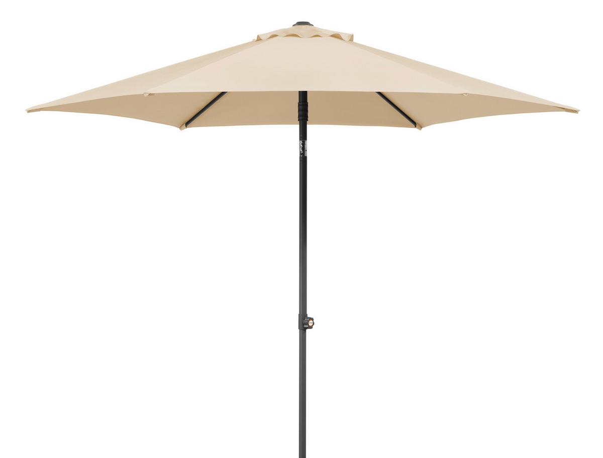 Sonnenschirm Sevilla Bht: 270x270x246 Cm Naturfarben - Anthrazit/Naturfarben, Basics, Textil/Metall (270/258/270cm) - Schneider