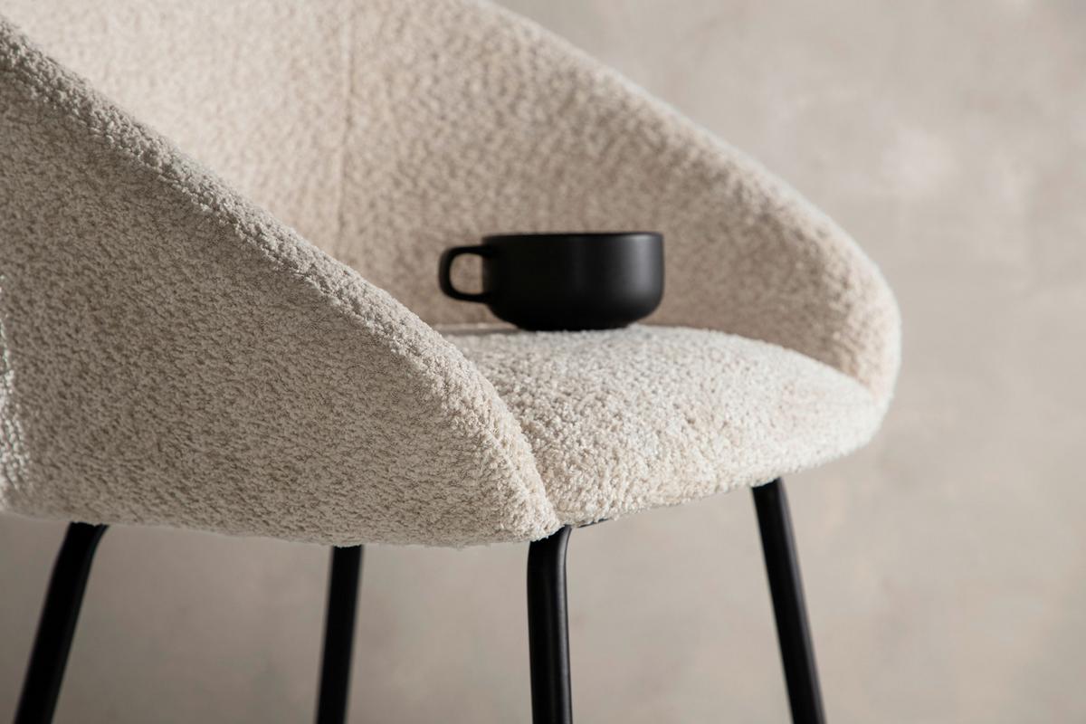 Barhocker-set Velvet - Schwarz/Weiß, Design, Textil/Metall (59/96/54cm) - Livetastic