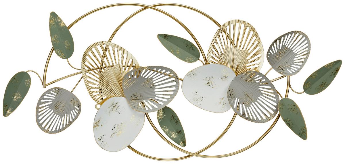 Fali Dekoráció Karla - aranyszínű/fehér, Design, fém (116/50/3,5cm) - James Wood