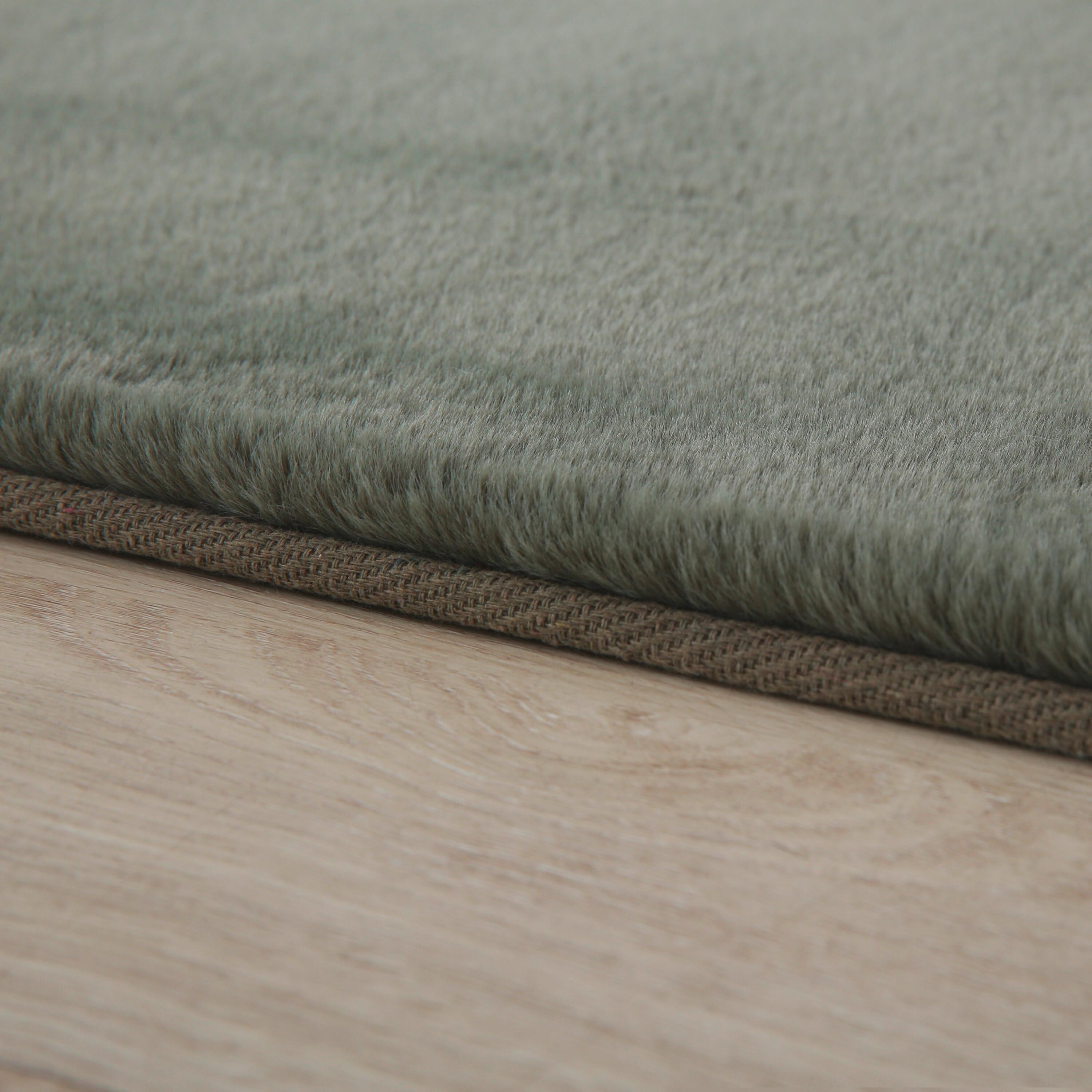 Hochflorteppich, Grün, F: 20mm Pouffy - Grün, Basics, Textil (160/160cm)
