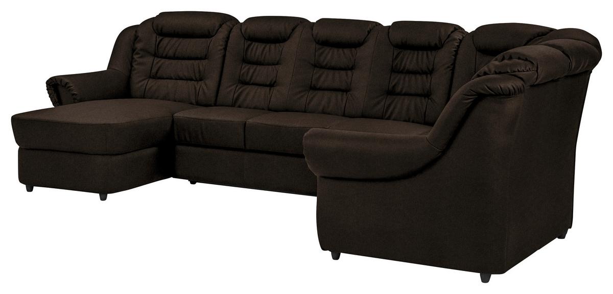 Wohnlandschaft Boston Braun Chenille - Schwarz/Braun, KONVENTIONELL, Textil (165/333/216cm) - Livetastic