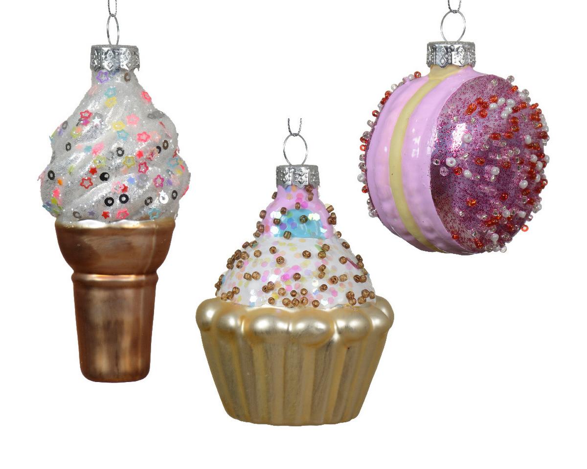 Vianočná guľa SWEET - Basics, sklo (6,00/6,00/7,80cm)