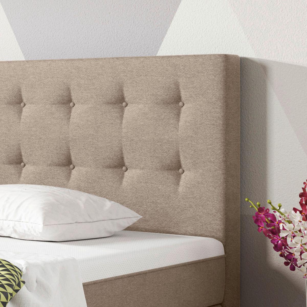 Boxspringbett Mit Topper 180x200 Köln Plus - Silberfarben/Cappuccino, KONVENTIONELL, Textil (180/115/210cm) - MID.YOU