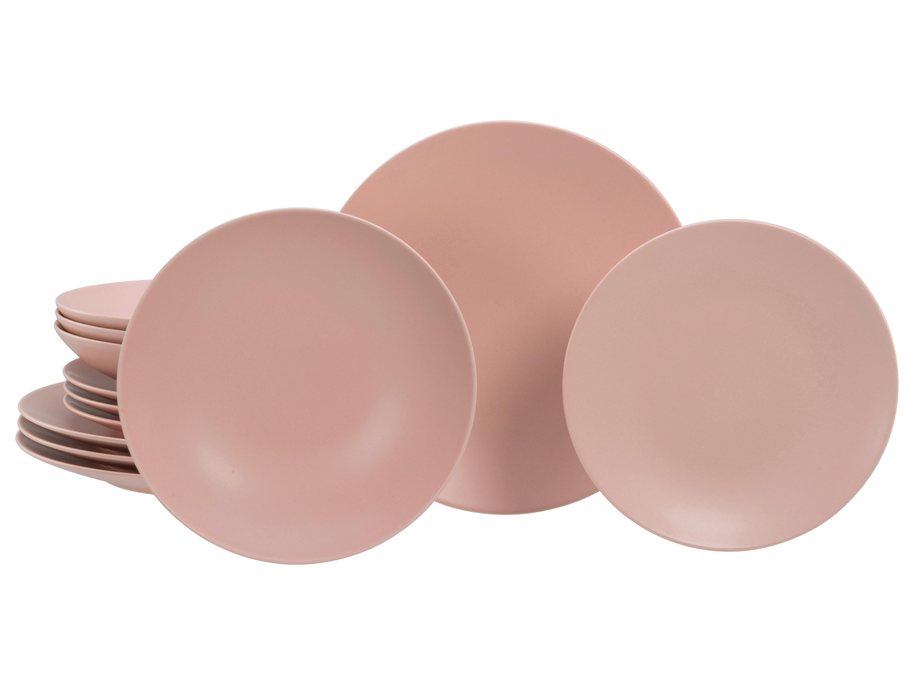 Tafelservice Soft Touch Peach Rosa 12--Teilig - Rosa, Basics, Keramik - Creatable