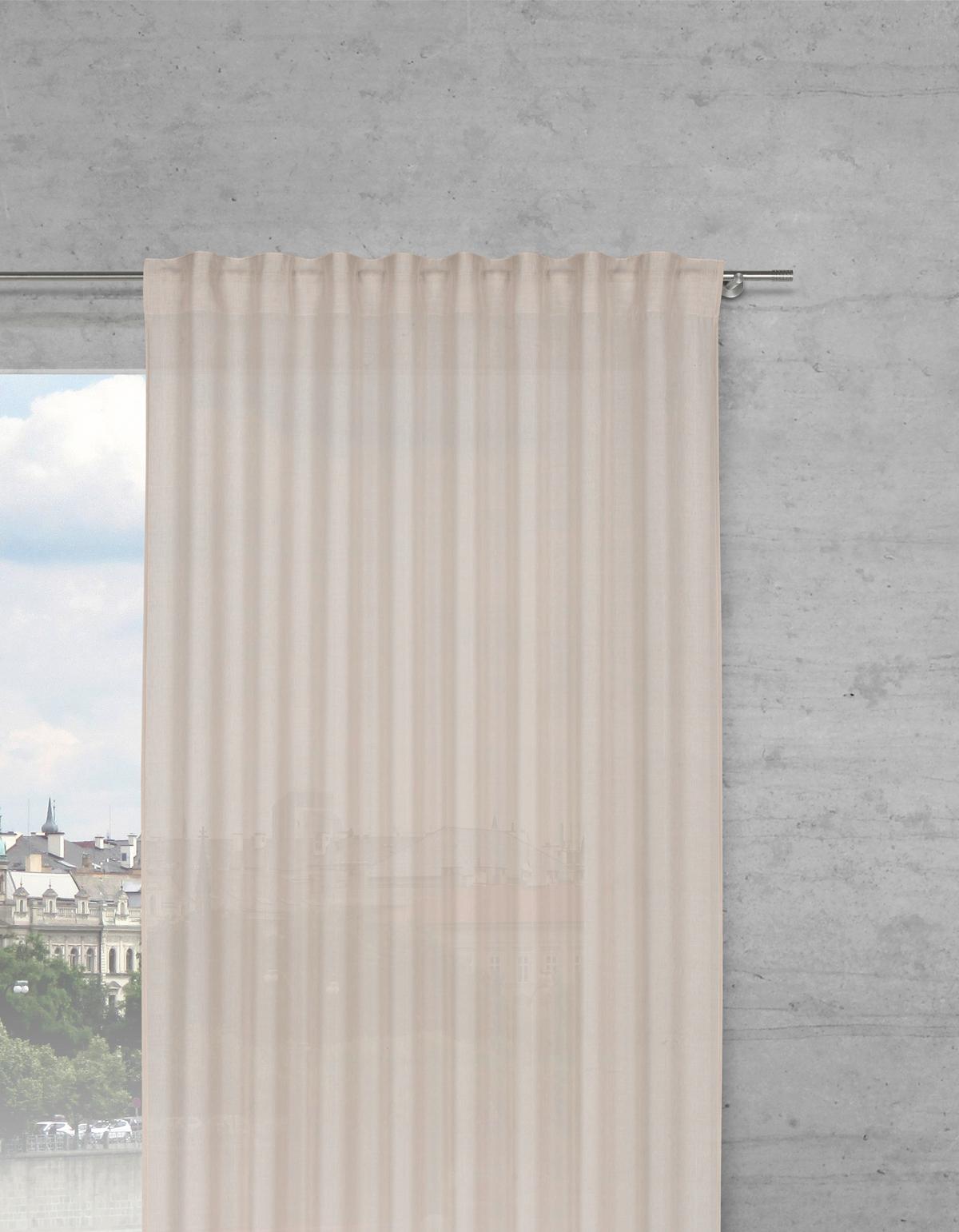 HOTOVÝ ZÁVES Elisa, 135/255cm, béžová - béžová, Konventionell, textil (135/255cm) - Premium Living