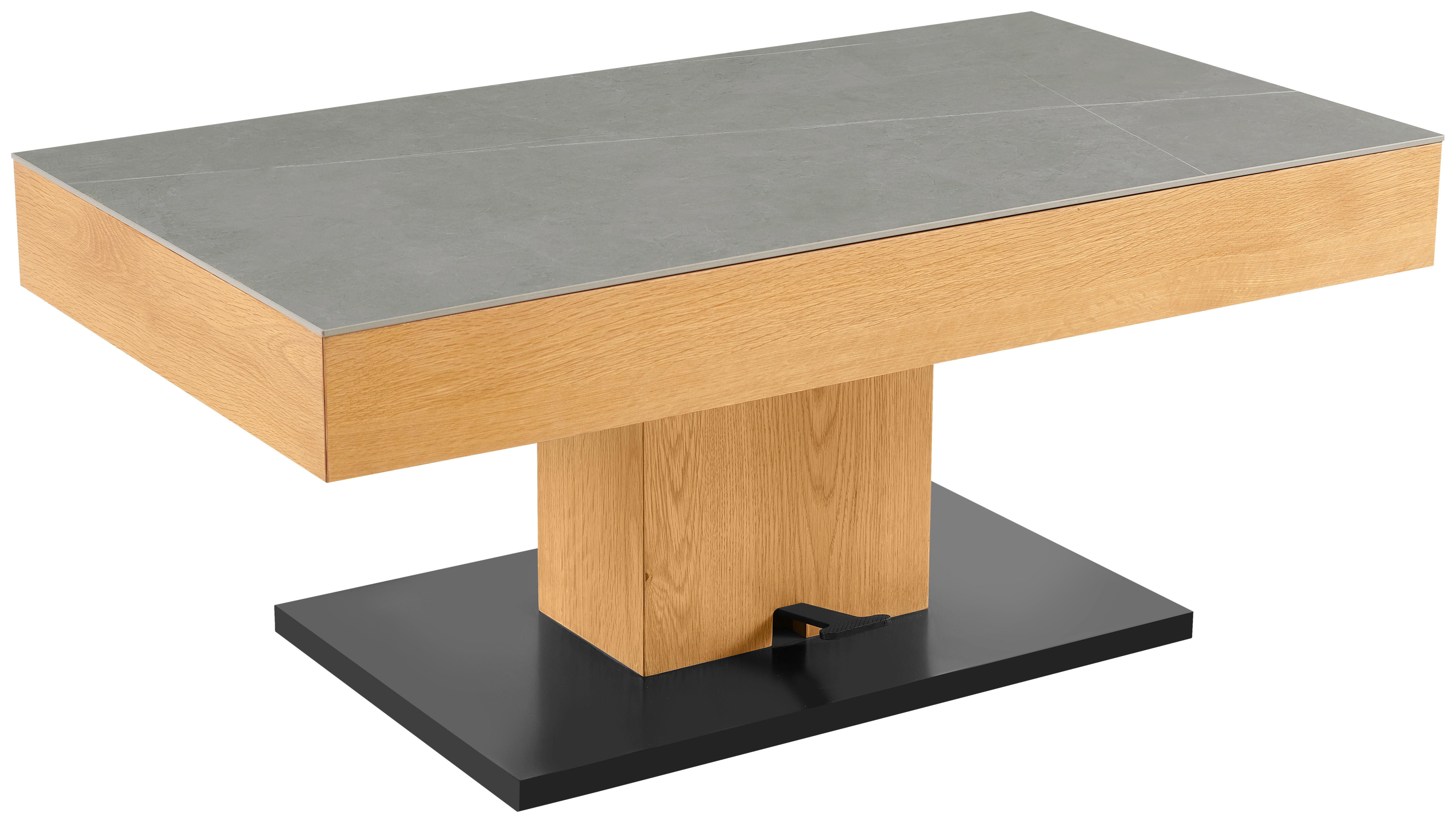 Couchtisch Kapstadt 1 - Eichefarben/Schwarz, MODERN, Holz/Keramik (110/46/60cm)