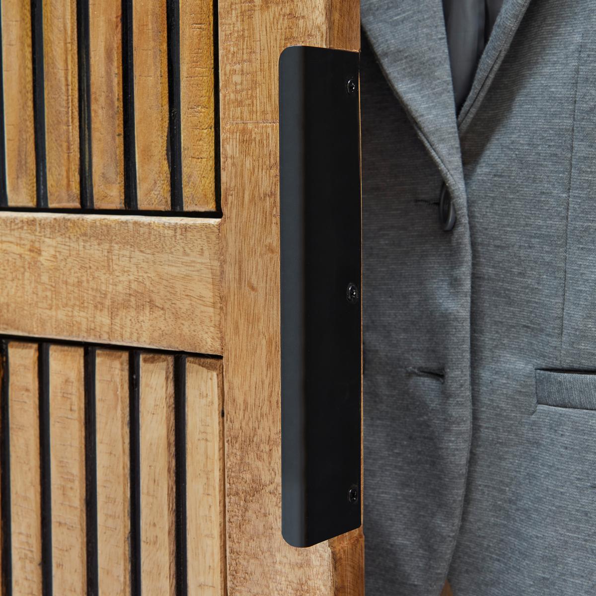 SKŘÍŇ NA ODĚV EVEREST -EXKLUSIV- - černá/přírodní barvy, Natur, kov/dřevo (88/187/40cm) - Mömax