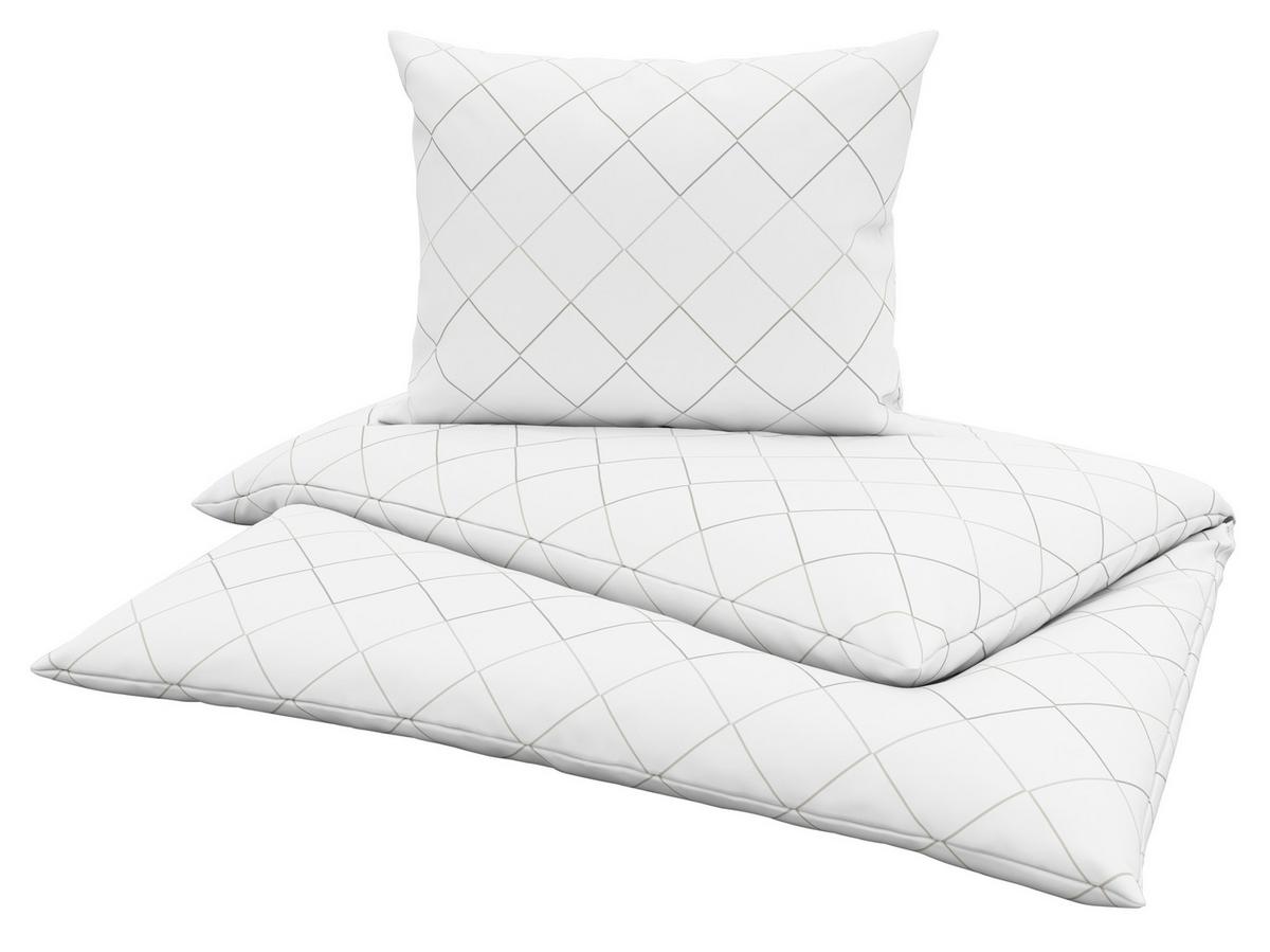 Renforce Bettwäsche 140x200 cm Kimi Baumwolle Weiß/Beige - Beige/Weiß, MODERN, Textil (140/200cm) - Luca Bessoni