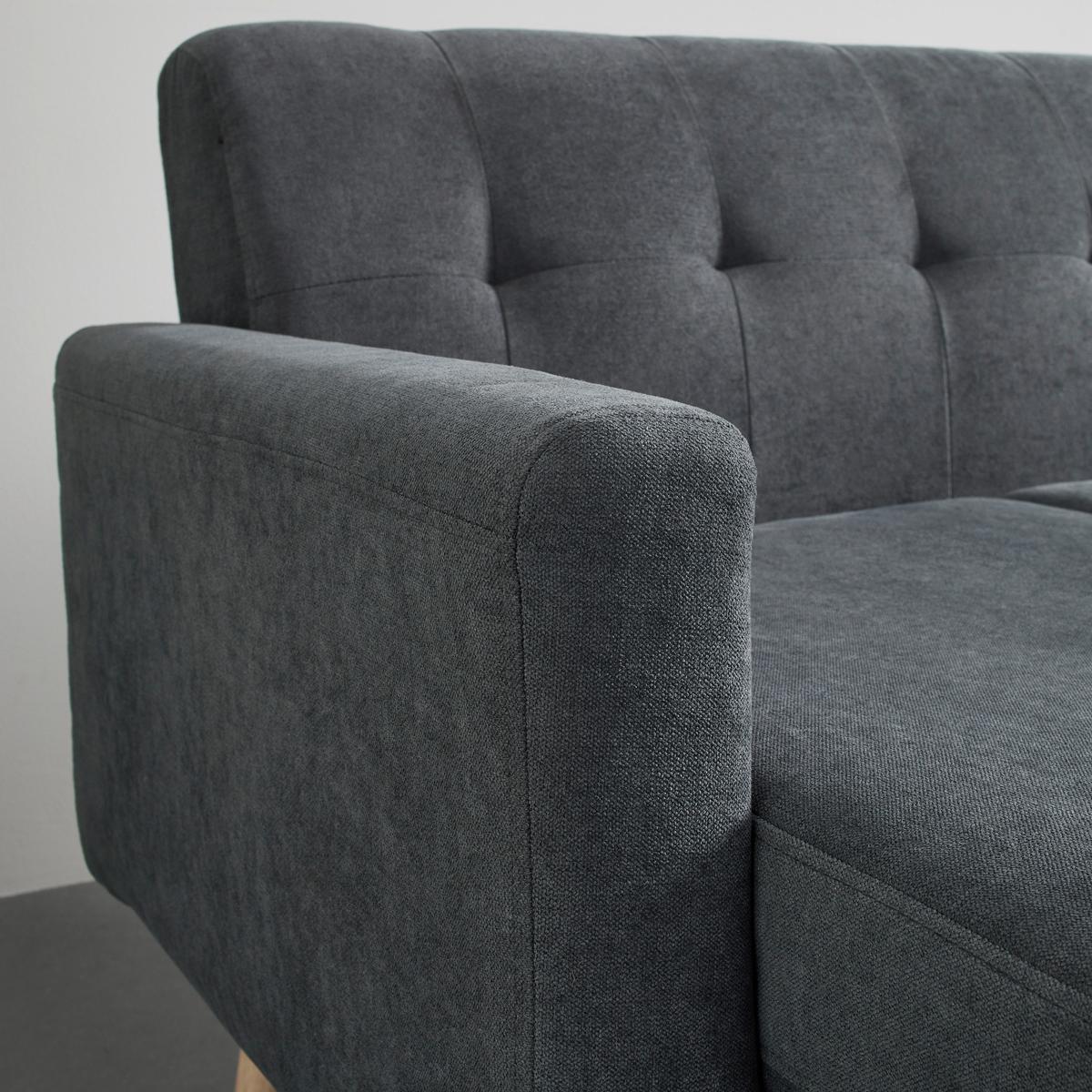 Sedacia súprava TAMARA tmavosivá - prírodná farba/tmavosivá, Modern, drevo/textil (198/83/143cm) - Bessagi Home