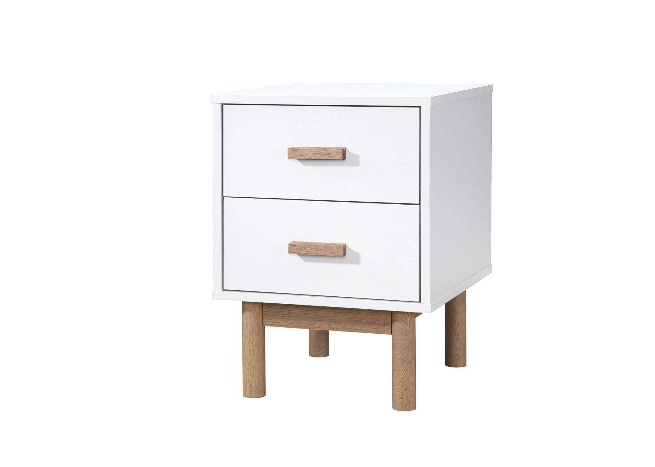 Nachttisch Melanie Weiß/eiche B:40 Cm - Eichefarben/Weiß, Design, Holz/Holzwerkstoff (40/55/44cm) - MID.YOU