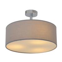 Deckenleuchte New York Ø 40 Cm 3-Flamming Mit Textilschirm - Grau, Design, Textil/Metall (40/24cm) - Näve