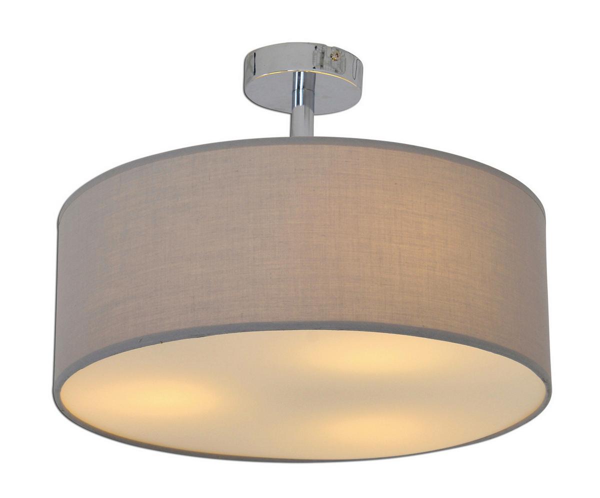 Deckenleuchte New York Ø 40 Cm 3-Flamming Mit Textilschirm - Grau, Design, Textil/Metall (40/24cm) - Näve