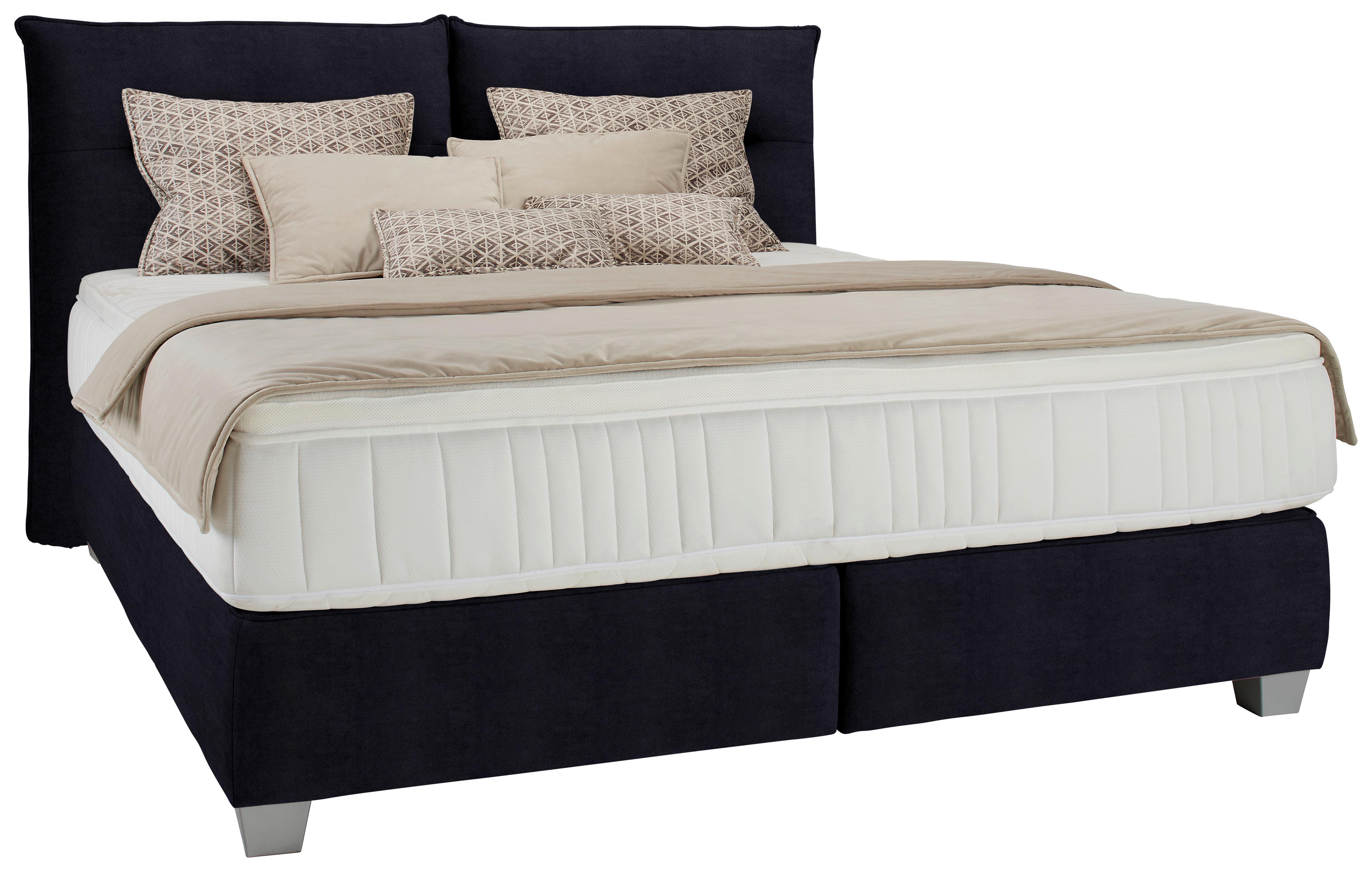 Posteľ boxspring Fog 180x200cm,čierna - čierna/strieborná, Lifestyle, textil/plast (180/200cm) - Premium Living