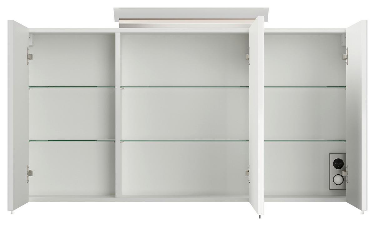 BADEZIMMER Limes, Weiß HG B: 120 cm - Weiß Hochglanz/Weiß, Basics, Holzwerkstoff/Stein (120cm) - MID.YOU