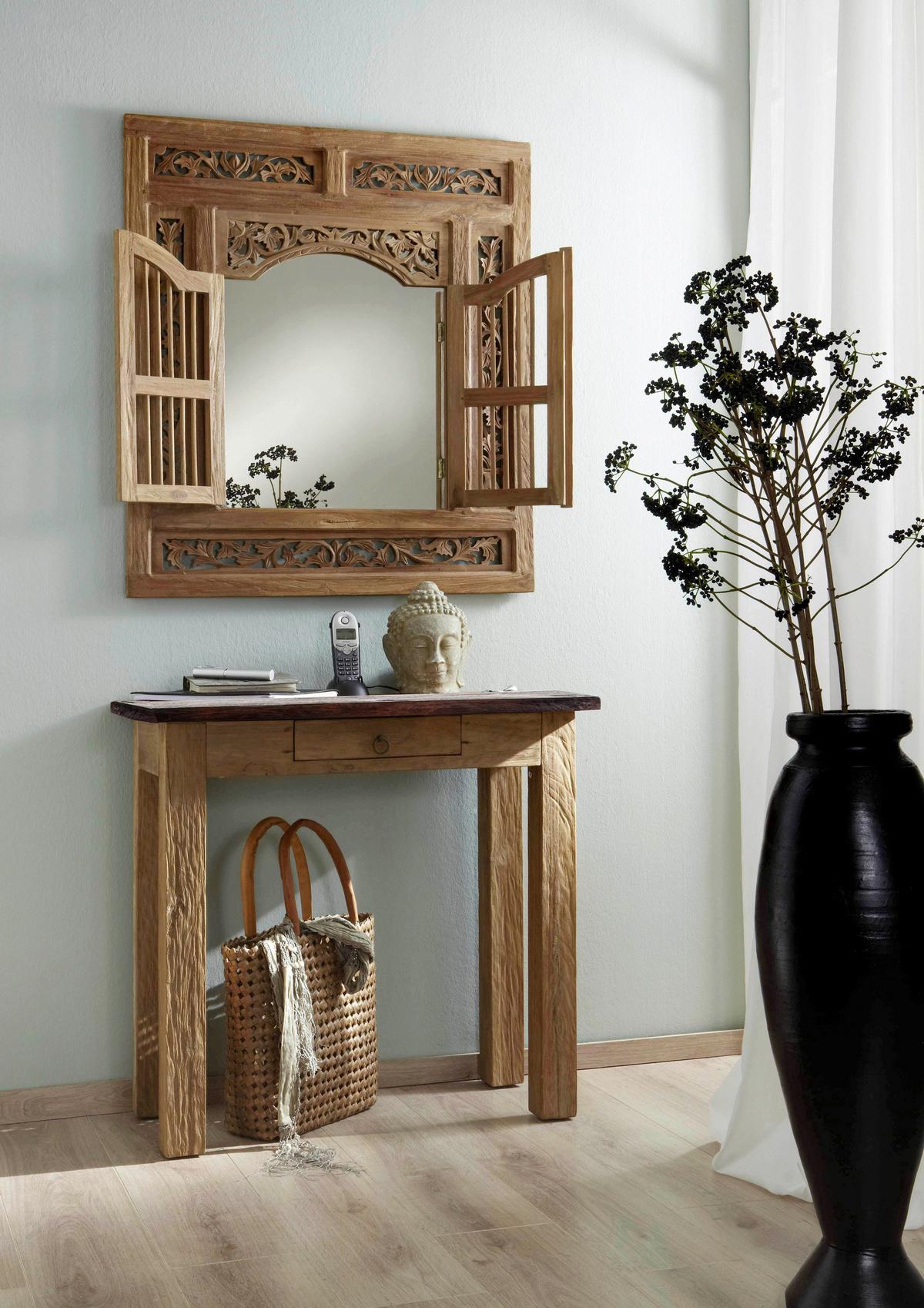 SPIEGEL Naturfarben B: 80cm - Naturfarben, Design, Glas/Holz (80/90/3,5cm) - MID.YOU