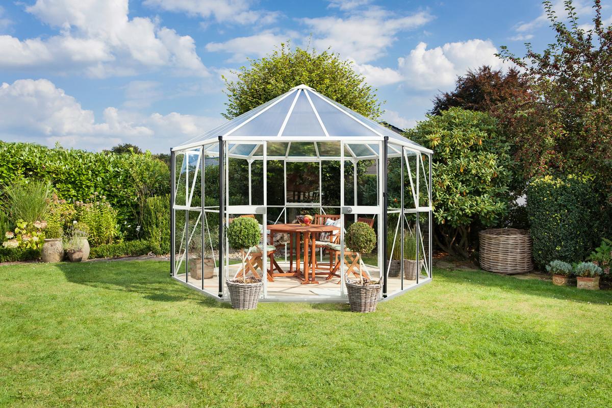 Gewächshausbausatz Hera 9000 9 M2 Metall/Kunststoff/Glas - Weiß, Basics, Glas/Kunststoff (336,0/283,7/383,3cm)