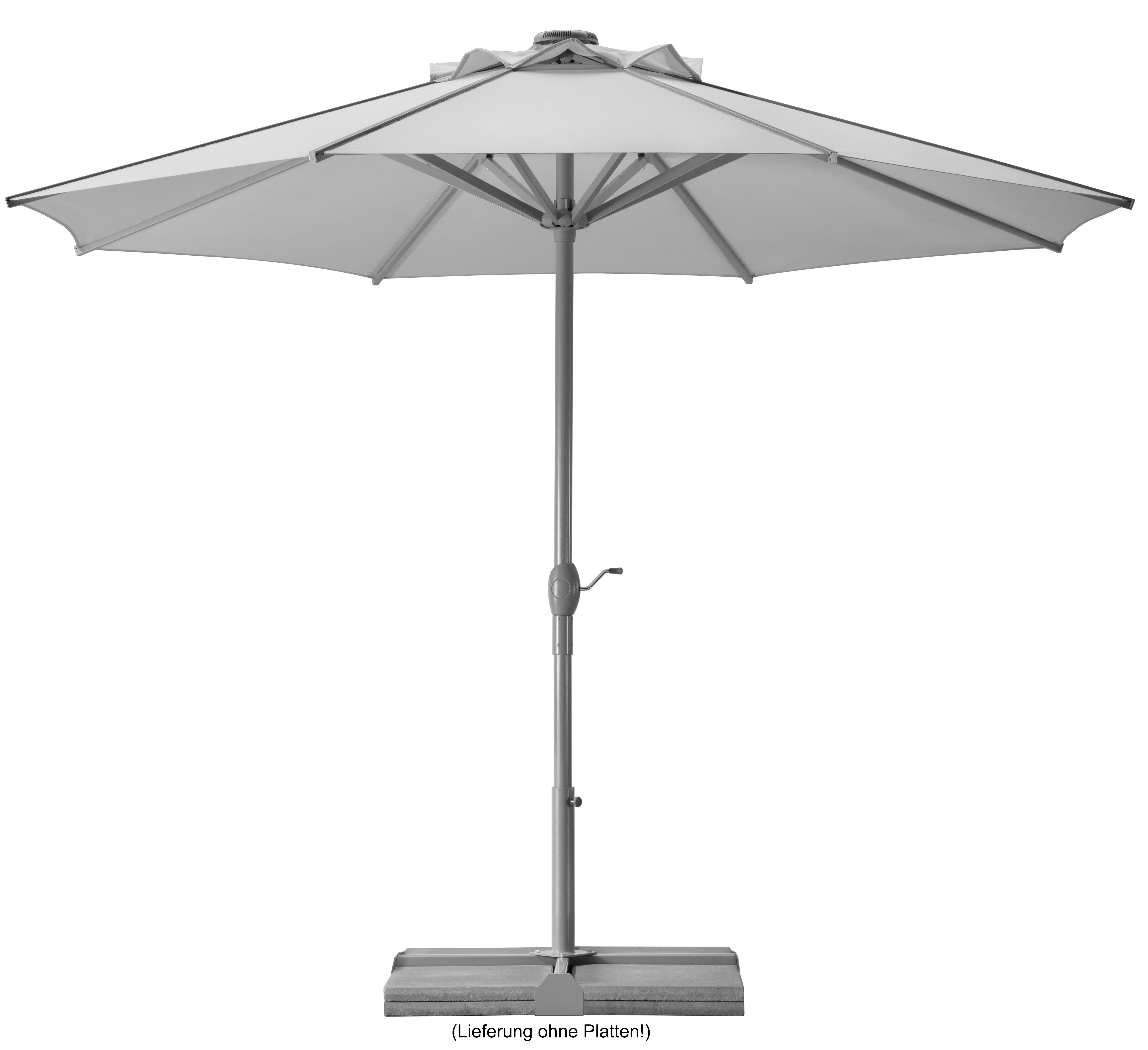Sonnenschirm Rooftop 350 X 275 X 350cm Lichtecht Silberfarben - Silberfarben, Basics, Textil/Metall (350/275/350cm) - Schneider