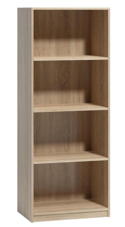Regál se 4 příhradkami - dub sonoma - černá/Sonoma dub, Basics, kompozitní dřevo/plast (60/153/38cm) - P & B