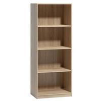 Regál so 4 priehradkami - dub sonoma - čierna/dub sonoma, Basics, kompozitné drevo/plast (60/153/38cm) - P & B