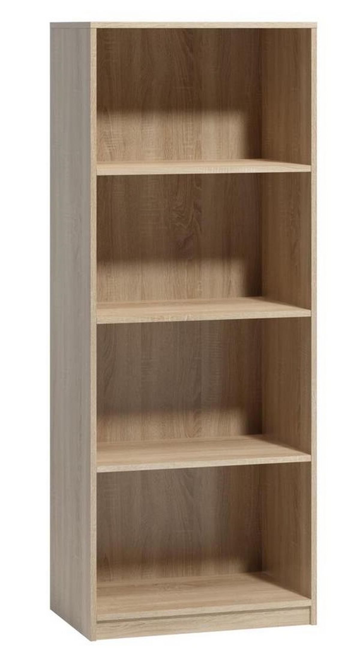 Regál so 4 priehradkami - dub sonoma - čierna/dub sonoma, Basics, kompozitné drevo/plast (60/153/38cm) - P & B