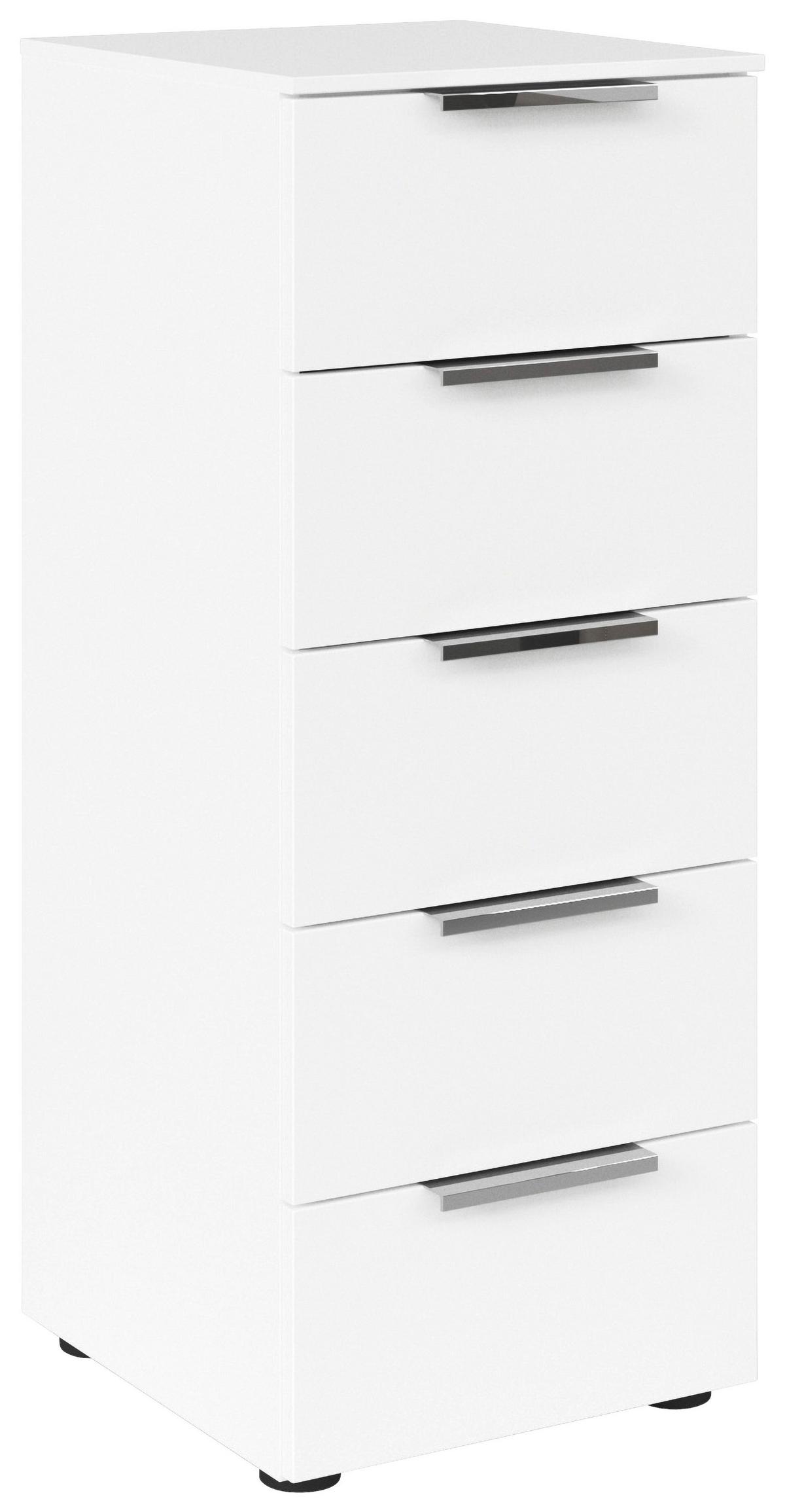 Kommode Flipp Weiß/chromfarben B: 40 Cm - Chromfarben/Schwarz, MODERN, Holzwerkstoff (40/100/42cm) - Rauch Möbel