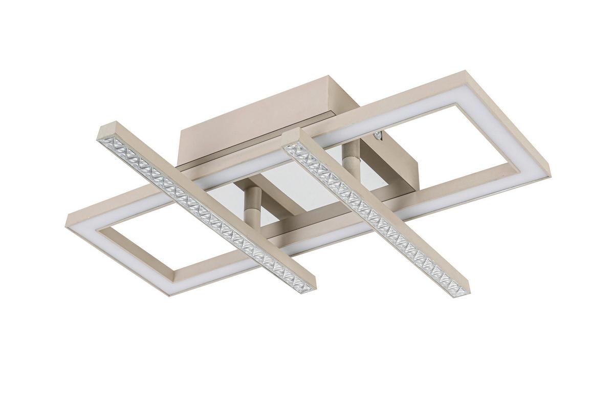 LED-Deckenleuchte Lusa - Sandfarben/Chromfarben, MODERN, Kunststoff/Metall (34/32/6,7cm) - Luca Bessoni