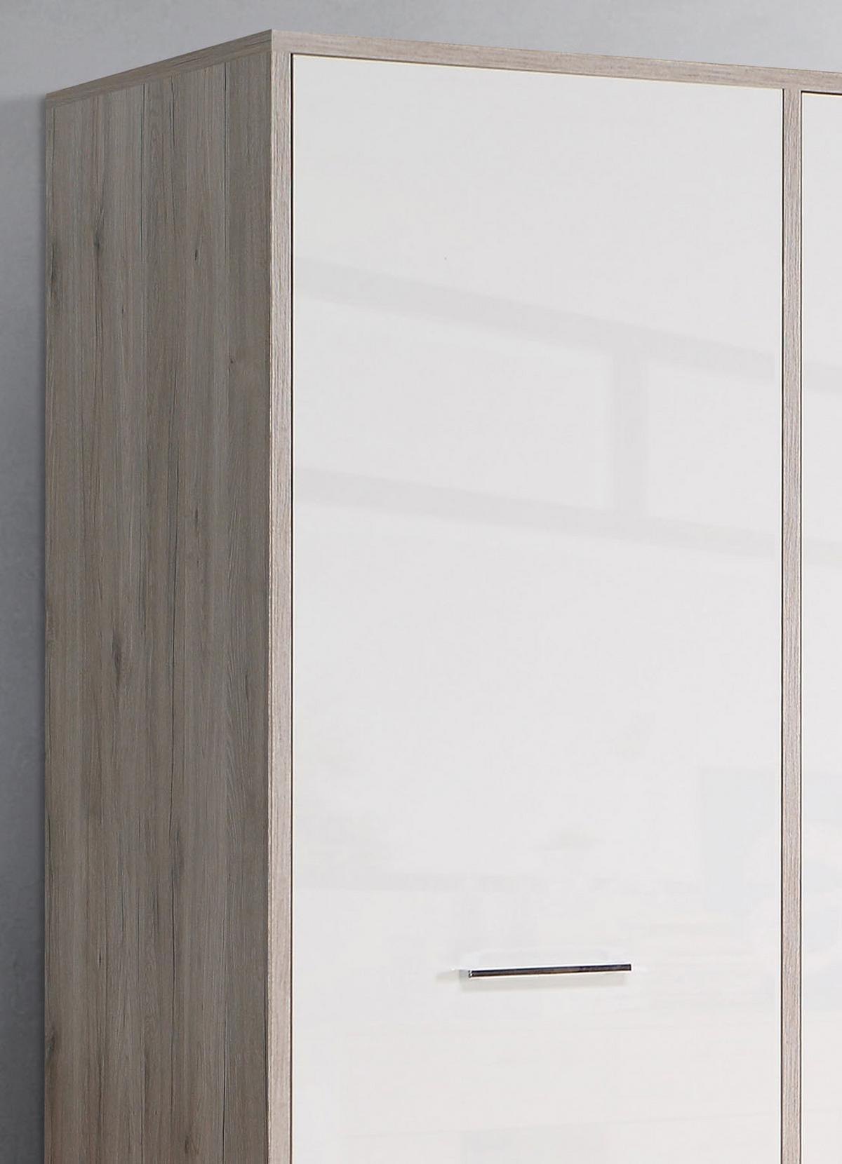 Drehtürenschrank Jandia - Eichefarben/Weiß, KONVENTIONELL, Holzwerkstoff/Kunststoff (209/201,5/60cm) - MID.YOU