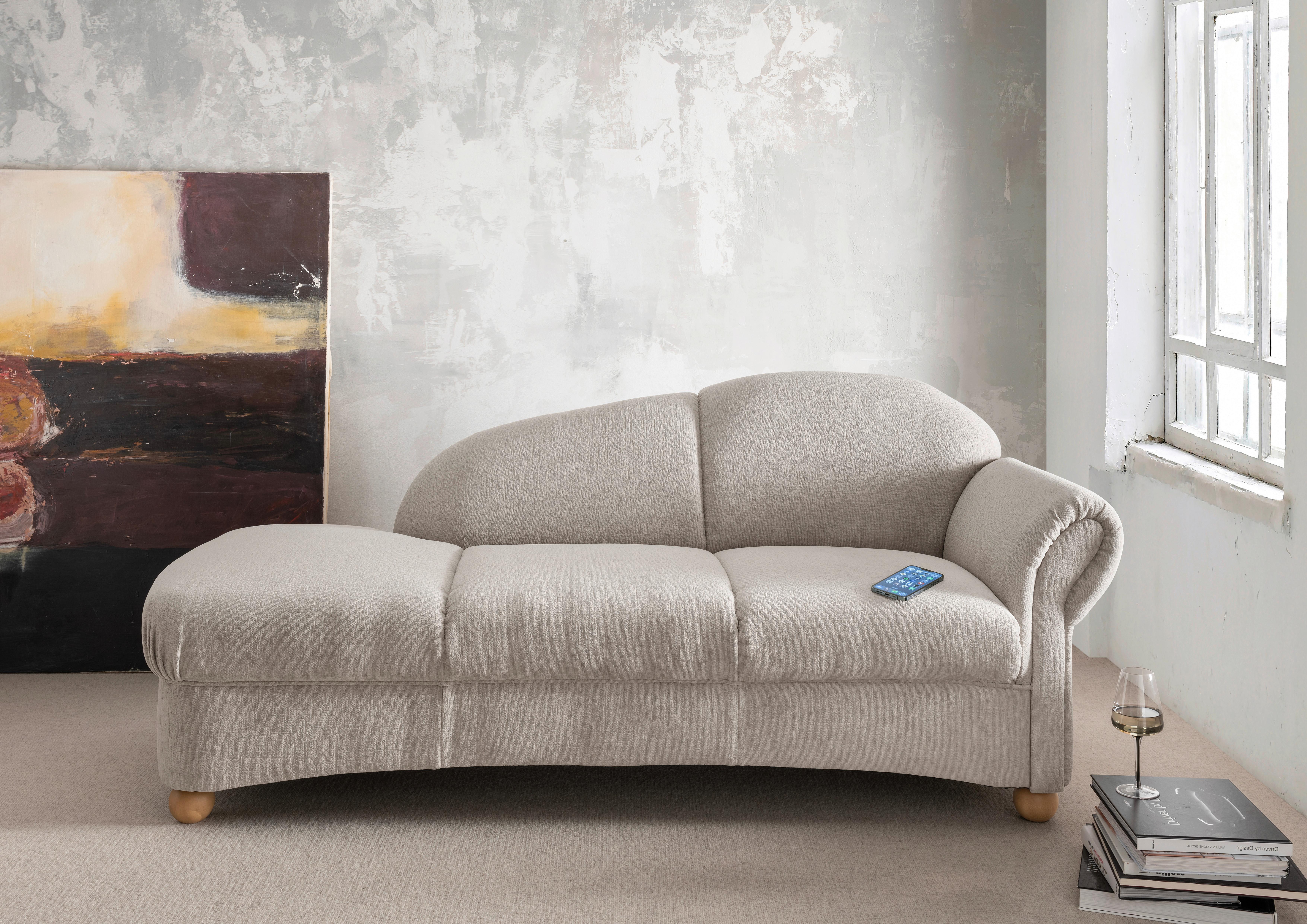 Ottomane Torello Taupe B: 190cm - Taupe/Wildeiche, KONVENTIONELL, Textil (190/84/86cm) - Livetastic