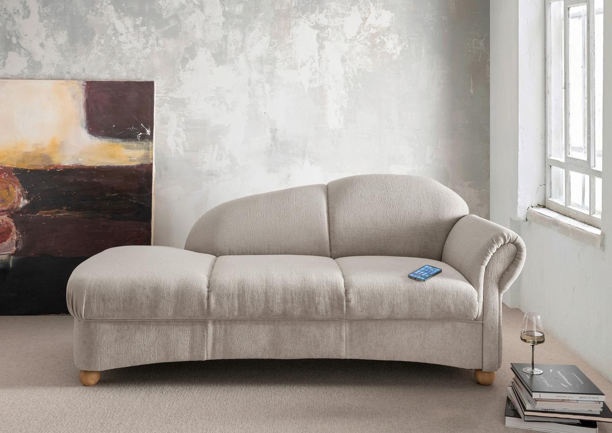 Ottomane Torello Taupe B: 190cm - Taupe/Wildeiche, KONVENTIONELL, Textil (190/84/86cm) - Livetastic