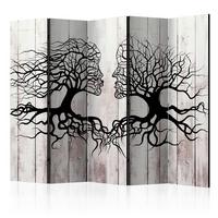 PARAVENT Schwarz Greige B: 225 cm - Greige/Schwarz, Basics, Holz/Textil (225/172/3cm) - artgeist