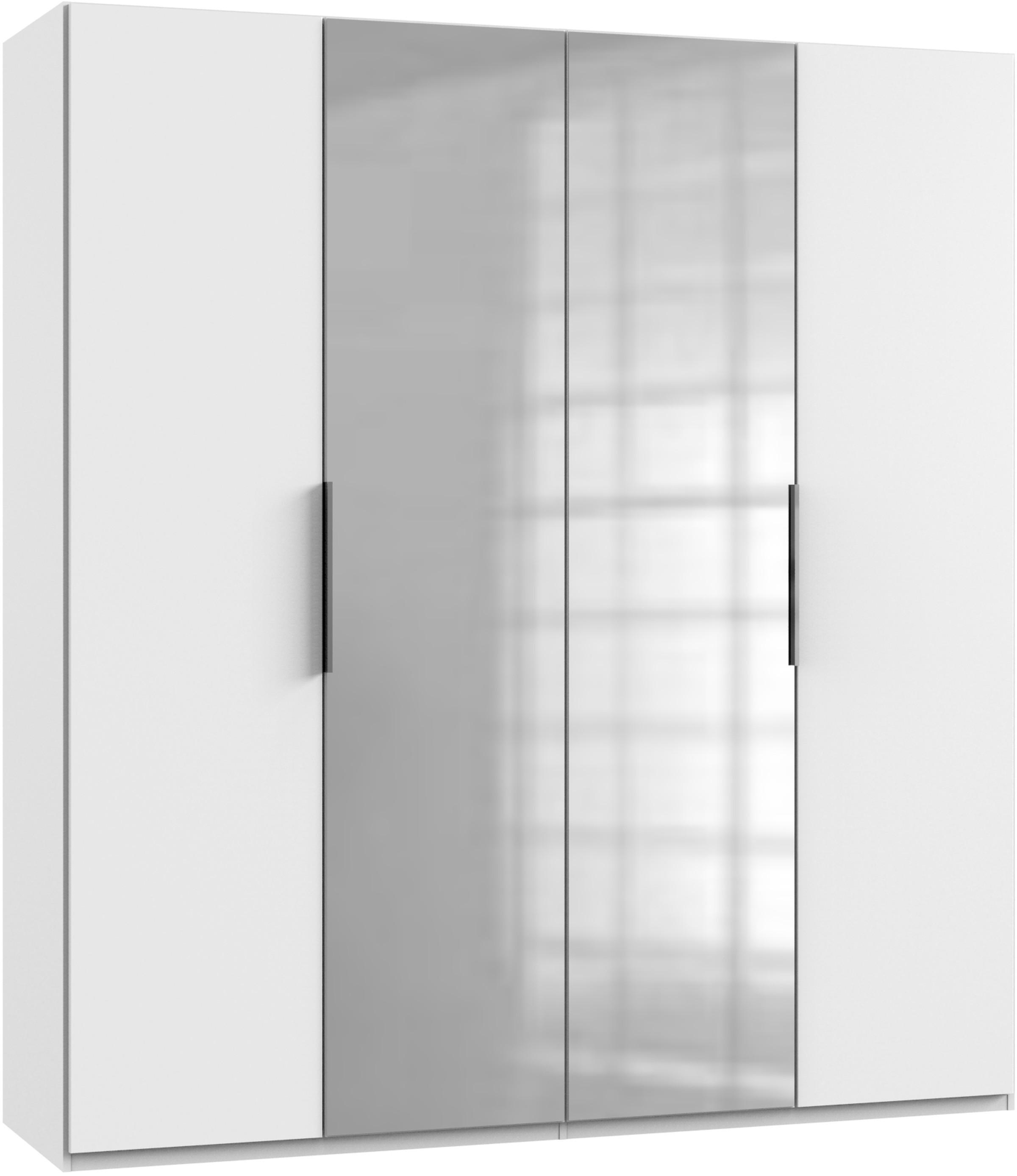 Drehtürenschrank Mit Spiegel 200 Cm Level, Weiß - Weiß, MODERN, Holzwerkstoff (200/216/58cm) - MID.YOU