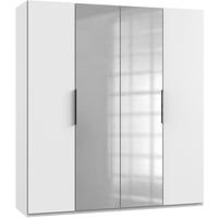 Drehtürenschrank Mit Spiegel 200 cm Level, Weiß - Weiß, MODERN, Holzwerkstoff (200/216/58cm) - MID.YOU