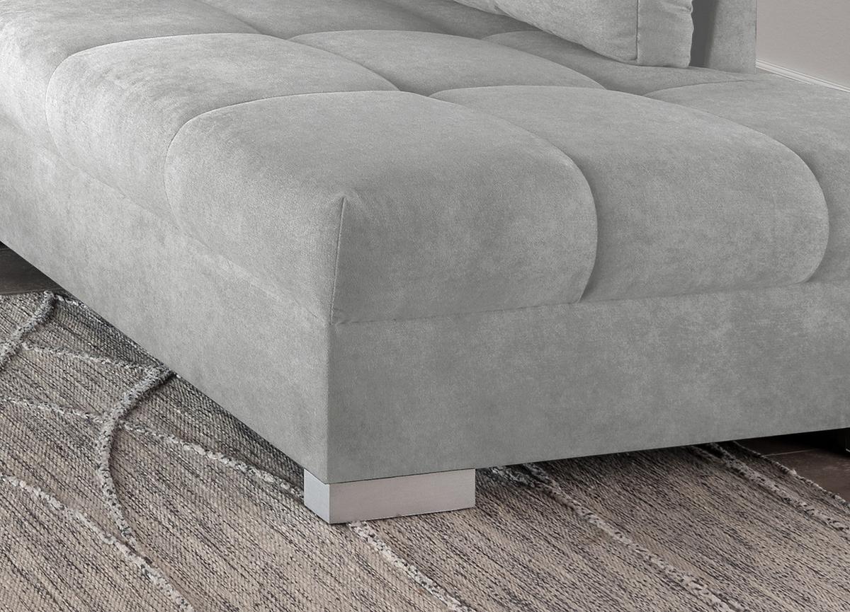 Eckschlafsofa Alvito Silberfarben S: 298/202 Cm - Silberfarben, Design, Textil (298/202cm) - MID.YOU