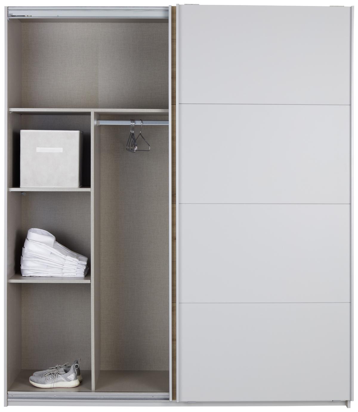 Schwebetürenschrank 226 cm Feldkirch 8, Grau/Eiche Dekor - Eichefarben/Grau, MODERN, Holzwerkstoff (226/210/62cm)