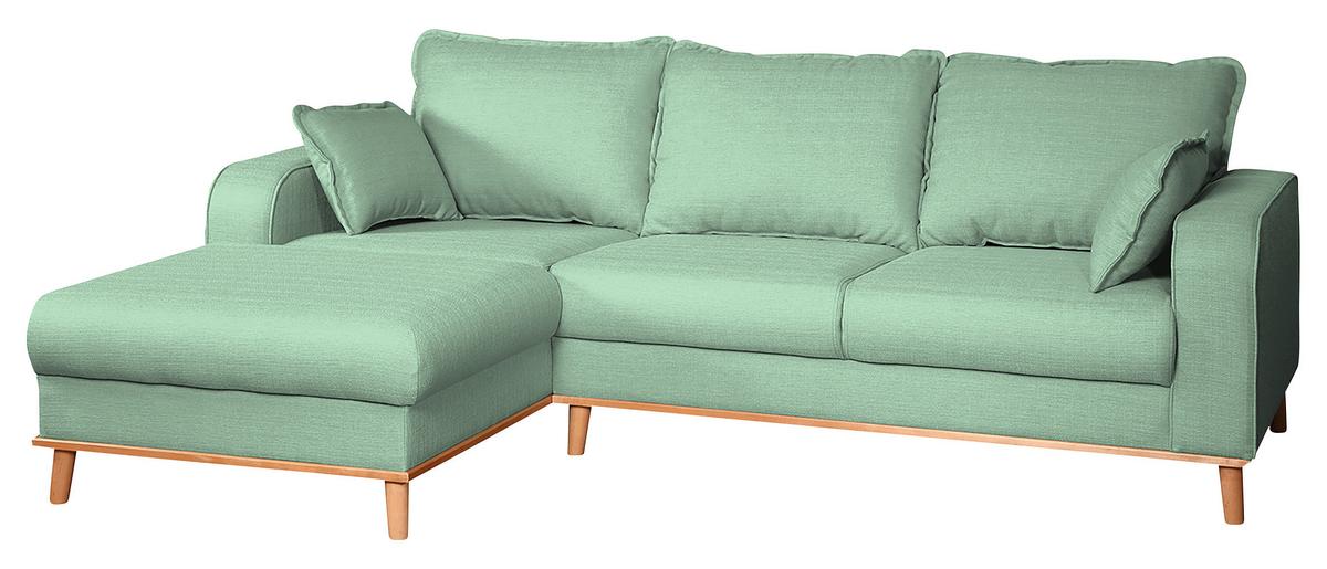 Ecksofa Beata Mintgrün S: 150x230 Cm - Wengefarben/Mintgrün, Design, Textil (150/230cm) - Livetastic