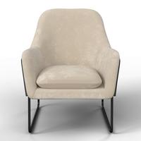 Relaxační kŕeslo KEZIA, béžová barva - černá/krémová, Moderní, kov/textil (71/84/79cm) - Bessagi Home