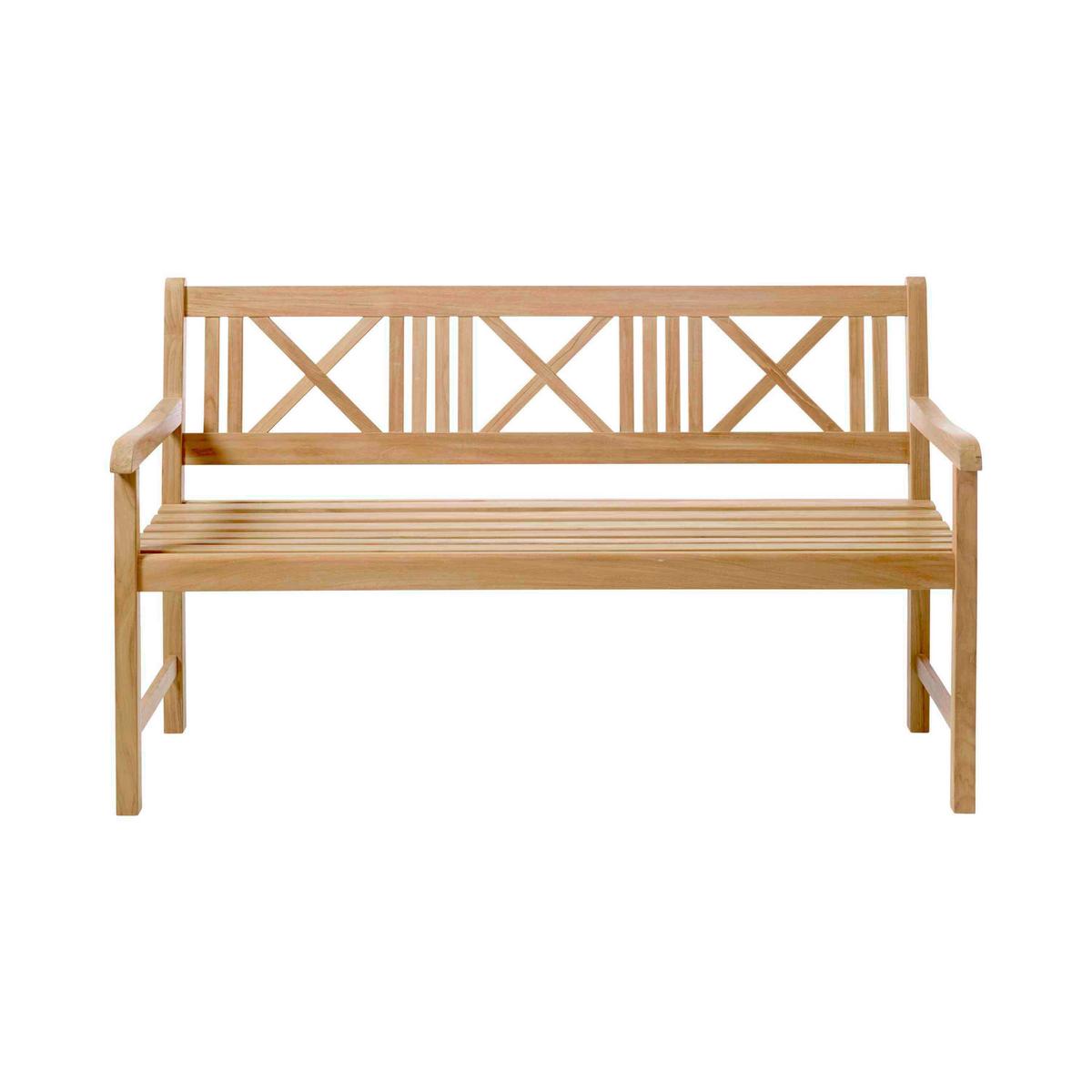 Gartenbank Holz Rosenborg 3-Sitzer - Naturfarben/Teakfarben, Natur, Holz (58/89/150cm) - Gardenson