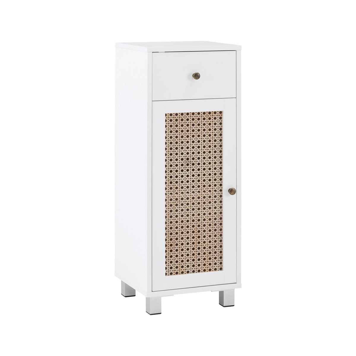 Spodná skrinka LISA biela - biela/bronzová, Modern, kov/kompozitné drevo (32/89/30cm) - Bessagi Home