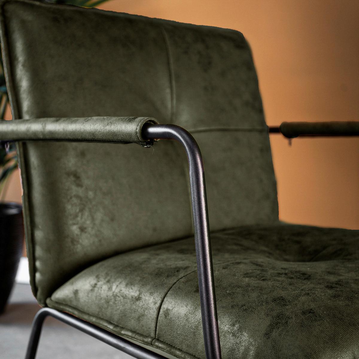 Sessel Bilbao - Schwarz/Grün, MODERN, Textil/Metall (65/80/68cm) - MID.YOU