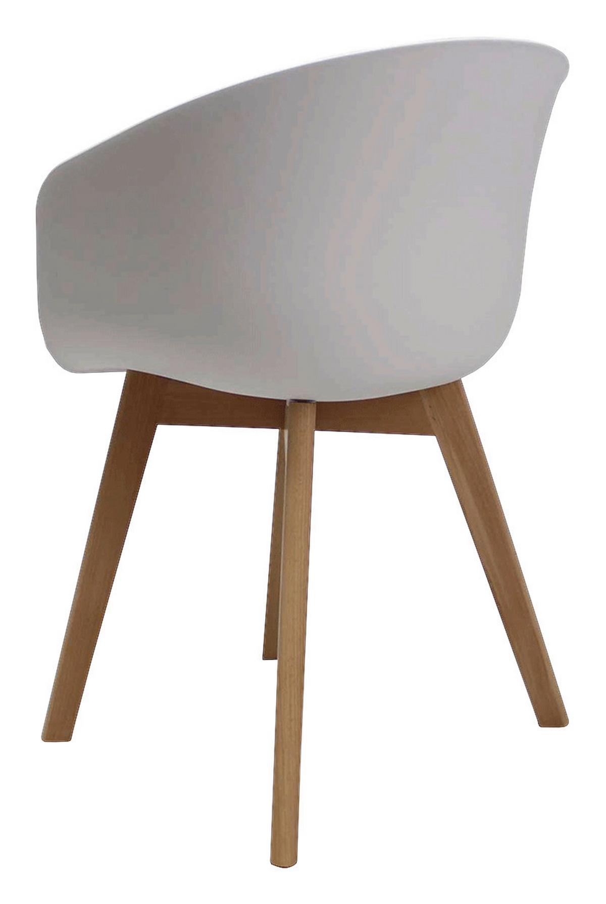 Armlehnstuhl-Set Noan - Naturfarben/Weiß, MODERN, Holz/Kunststoff (60/78,5/44cm) - MID.YOU